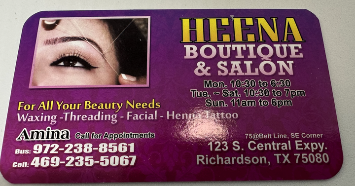 HEENA BOUTIQUE SALON View Business Dallas Info Post